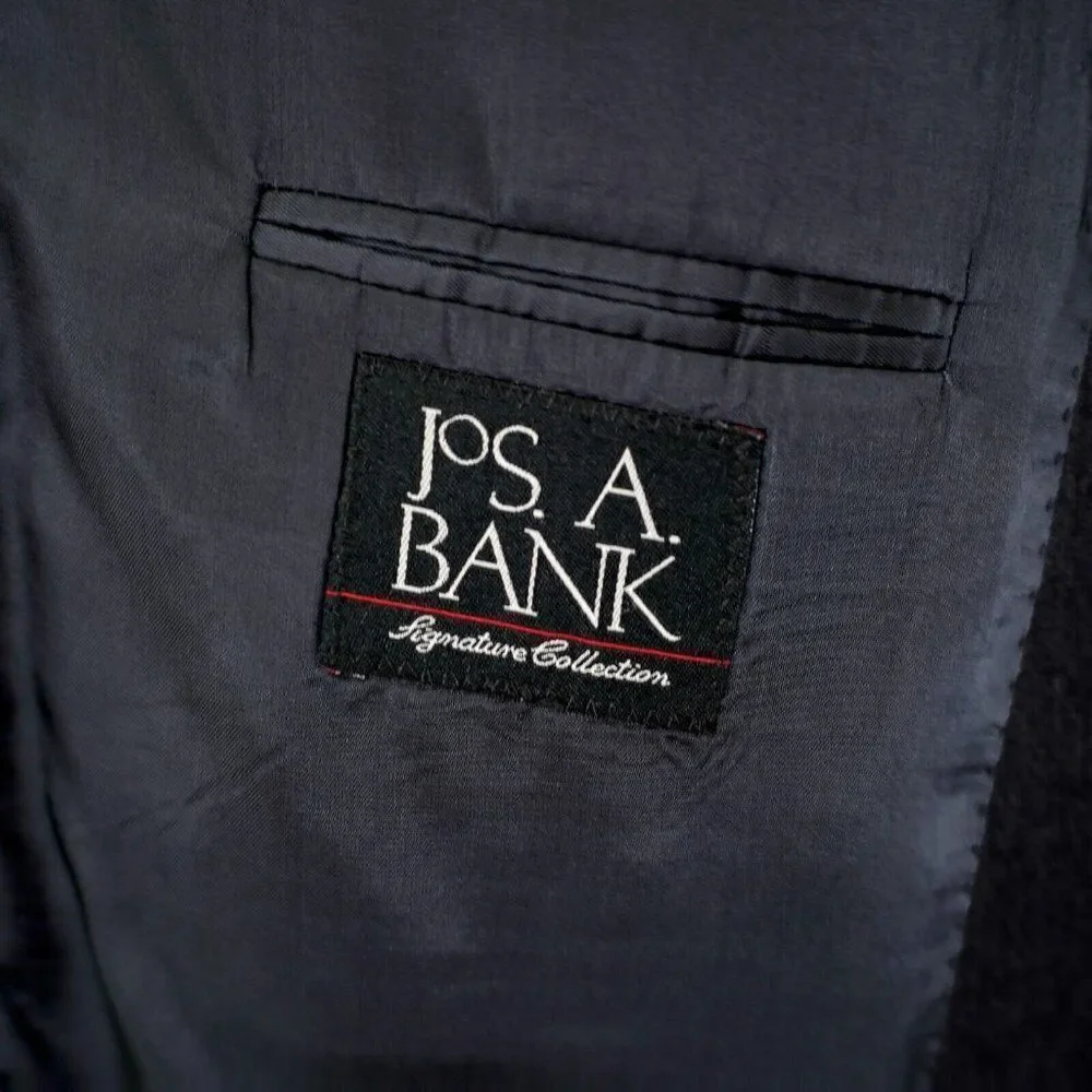 Jos A Bank Signature 42L / Slim 44L Gray Wool Suit Jacket 2 Button Padded Should